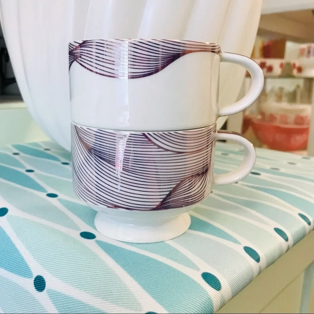 Davids Tea Rose Metallic Tea For Two Set cups pink purple white